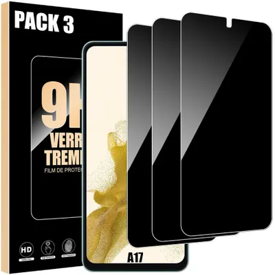 Image de 3x Verre Trempé Anti-Espion pour Samsung Galaxy A17 - Installation Facile Antichoc Résistant 9H