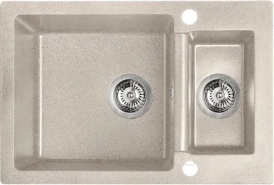 Produktbild von BADLAND Spülbecken Granitspüle 1,5 Becken Celia 44x65 Beige | Siphon im SET!