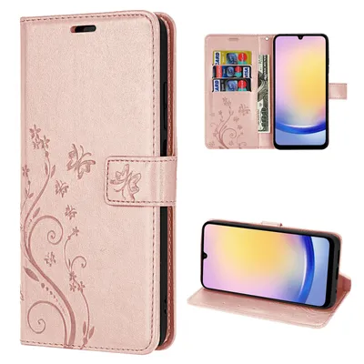 Produktbild von Hülle für Samsung Galaxy A25 Handyhülle Handy Tasche Klapphülle Wallet Case Etui Rosegold