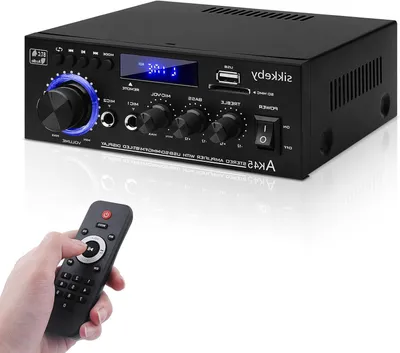 Productafbeelding van Mini Versterker - Audiovisuele Ontvanger - Muziek Afspelen - Bluetooth 5.0 FM Radio - 400W 2-kanaals - Zwart