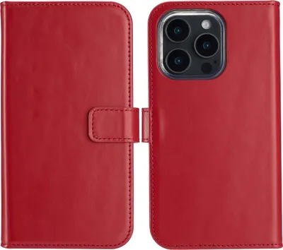 Immagine prodotto di Custodia a libro in vera pelle Selencia per iPhone 16 Pro Max - Rosso