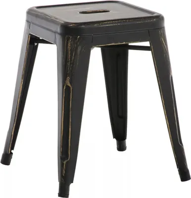 Immagine prodotto di In And OutdoorMatch Sgabello in metallo Camden - Impilabile - Sgabello - Sgabello nero - Altezza seduta 46cm