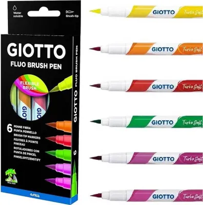 Obrázok produktu pre Giotto F427200, 6 farba/farieb, Viacfarebný, Štetinkové zakončenie, Viacfarebný, atrament s vodným základom
