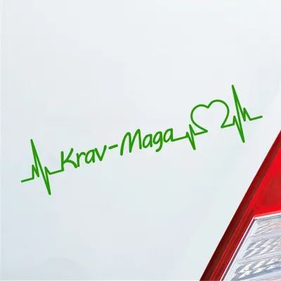 Produktbild von Auto Aufkleber Krav-Maga Herzschlag Kampfsport Wettkampf Sport Liebe 19x5 cm Hellgrün Sticker Heckscheibenaufkleber