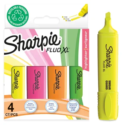 Produktbild von Sharpie Fluo XL Textmarker | Keilspitze | verschiedene leuchtende fluoreszierend