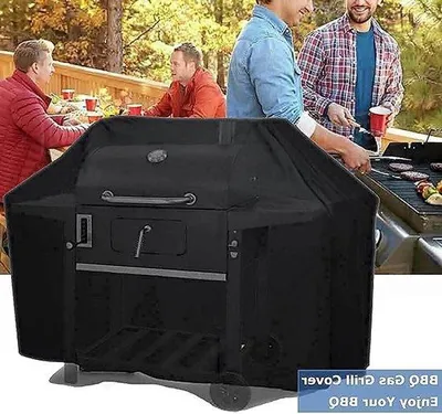 Obrázek produktu pro Černá plachta na gril 132 x 66 x 109 cm, voděodolná, odolná, odolná proti UV záření