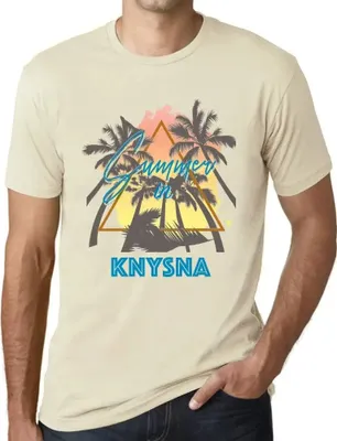 Produktbild von Herren Grafik T-Shirt Palmen Sonnenschein Sommer in Knysna – Palm, Sunshine, Summer In Knysna – Öko-Verantwortlich Vintage Jahrgang Kurzarm Lustige