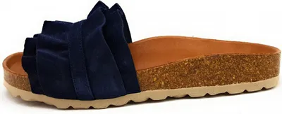 Produktbild von Verbenas Damen-Pantolette mit Tieffußbett SERRAJE VOLANTE Marino-Blau, Farbe:blau, EU Größe:39