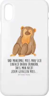 Produktbild von Mr. & Mrs. Panda Iphone 10 Handyhülle Affe - Weiß - Geschenk, Respekt, Handy, Cover, Selbstliebe, Wildtiere, Hülle, Liebe, Selfcare, X, Affen