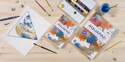 Produktbild von Clairefontaine Goldline Aquapad, Pkg 25 Bl Aquarellpapier 50x65 cm 300g 975719C