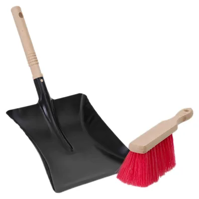 Produktbild von Novaliv 1x Kehrschaufel Set schwarz Elaston Handfeger und Schaufel Set Kehrset Kehrgarnitur dustpan and brush Handkehrset Handfeger Elastonborsten Besen Elaston Handbesen