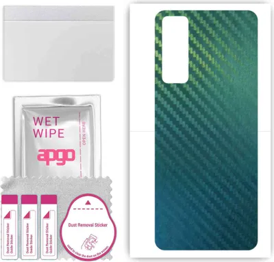 Produktbild von apgo Rückseite Schutzfolie, Skin, kompatibel mit Tecno Camon 17 Pro, Hinten Displayschutzfolie aus Vinylfolie, kratzfest, einfache Montage - Kohlenstoff-Chamäleon CAKA1