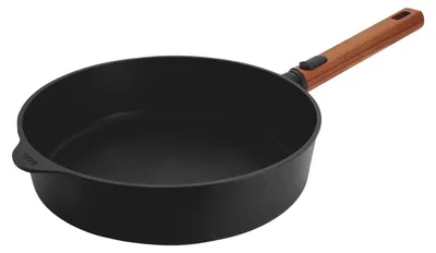 Image de Woll "ECO Logic QXR" poêle à frire/à bord haut, Ø 28 cm, avec manche en bois amovible (-FREE) - convient pour l'induction