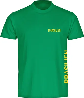 Produktbild von multifanshop Herren T-Shirt - Brasilien - Brust & Seite, grün, Größe XL