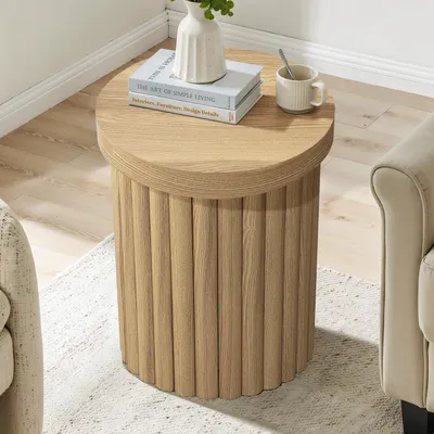 Produktbild von Beistelltisch Rund Holz MDF in Holzoptik, Ø 40 x 50 cm