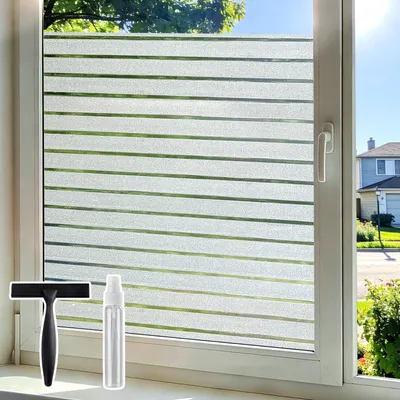 Fensterfolie Streifen matt UV-Schutz Sichtschutz 44,5x200 cm Set