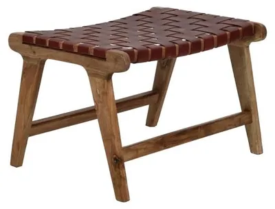 Imagen del producto de Taburete Pomax Aosta, color marrón, dimensiones: 56 cm de largo x 41 cm de ancho x 36 cm de alto