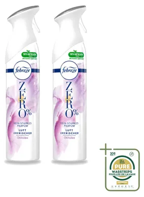 Image de 2 vaporisateurs Febreze Zero % Parfum d'ambiance - Orchidée - 300 ml - Pack économique - 2 pièces