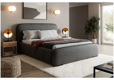 Produktbild von MEBLINI Polsterbett 180x200 mit Stauraum, Lattenrost und Bettkasten - Schwarz Webstoff ohne Matratze - BELLION - Kopfteil Bett mit Stauraum - Doppelbett - Stauraumbett - Betten