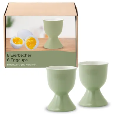 Produktbild von Eierbecher 8er Set, Ø 5x7 cm, in Salbeigrün aus Keramik
