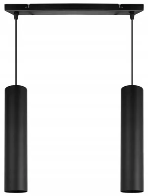 Produktbild von Moderne LED Pendelleuchte Schwarz mit Lampenschirm – Hängelampe / Deckenleuchte für Wohnzimmer und Esszimmer
