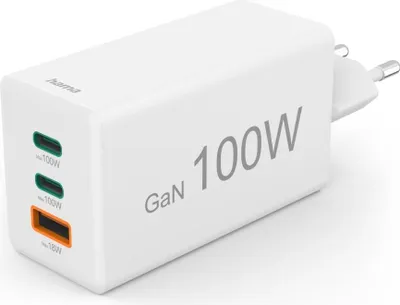 Produktbild von HAMA Schnellladegerät, GaN, 2x USB-C PD, 1x USB-A QC, Mini-Ladegerät, 100 W, WS (00201997)