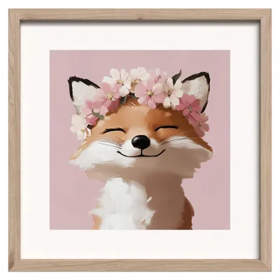 Productafbeelding van STYLER Wanddecoratie 30x30 cm, Miss Foxy, Modernpik, dierenportret, vos, kinderportret, wanddecoratie, kinderkamer, woonkamer, design