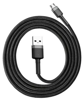 Produktbild von Baseus micro USB Datenkabel/Ladekabel, Nylon Geflochten schwarz (2m)