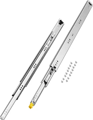 Immagine prodotto di VEVOR 1 coppia di guide per cassetti a estrazione totale, 750 mm, portata 113,4 kg, guide per cassetti, cuscinetti a sfera con cricchetto, guide telescopiche montate lateralmente, ideali per armadi, cassetti industriali