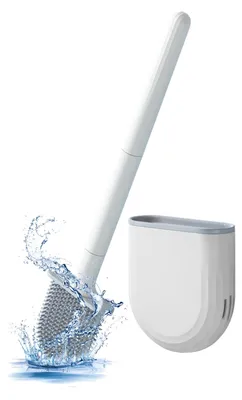 Produktbild von Silikon-Toilettenbürste mit Halterung und Wandbefestigung