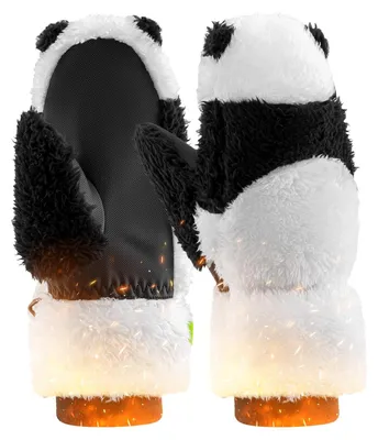 Immagine prodotto di Guanti da sci in pile caldo con motivo panda per bambini