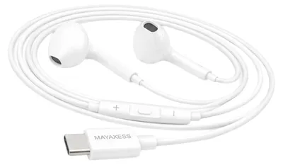 Produktbild von Mayaxess, USB-C Kabelkopfhörer mit Mikrofon für Galaxy S23, Weiß