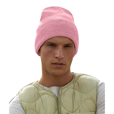 Image de Beechfield Bonnet tricoté unie pour adulte BC3954 (Taille unique) (Rose pâle)