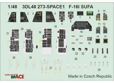 Immagine prodotto di Accessori Eduard 3DL48273 - F-16I SUFA SPACE in scala 1:48 per Great Wall Hobby