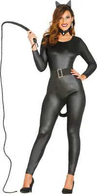 Produktbild von Katzen Superheldin Kostüm für Damen, Größe: 38 - 40 (M) Farbe: Schwarz
