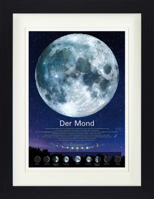 Produktbild von Der Weltraum Gerahmtes Bild Mit Edlem Passepartout | Wand-Bilder | Im Bilderrahmen - Der Mond (40 x 30 cm)