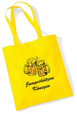 Produktbild von Huuraa Jutebeutel Jungschützenkönigin Schützenfest 10 Liter Yellow Baumwolle Tasche Geschenkidee