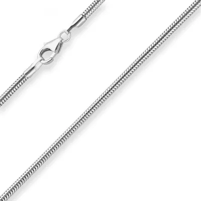 Produktbild von 1,9mm Schlangenkette Silberkette Collier Halskette aus 925 Silber 50cm