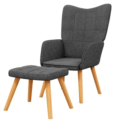 Produktbild von Relaxsessel mit Hocker Dunkelgrau