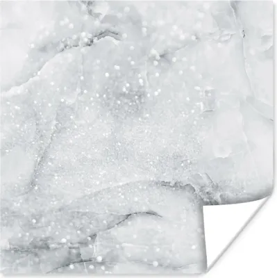 Produktbild von MuchoWow® Poster Marmor - Glitter - Grau 100x100 cm - Babyzimmer