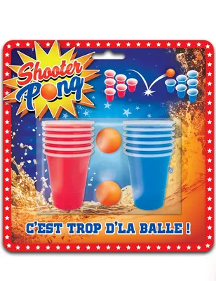 Produktbild von Shooter Pong-Set Partyspiel rot-blau - Einheitsgröße