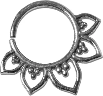 Produktbild von viva-adorno 1,0mm Nasen Ring Silber Septum Ohr Piercing Ring Vintage Antik Tragus Helix verschiedene Designs wählbar Z521,D2