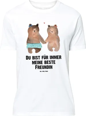 Produktbild von Mr. & Mrs. Panda Tshirt Bär Freundin - Weiß - Geschenk, Oversize T-Shirt, Shirt, Teddy, Beste Freund Liebe Liebesbeweis Verliebt Kumpel Kumpeliene, Große Größen