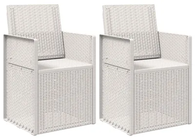 Immagine prodotto di vidaXL Sedie da pranzo da giardino, 2 pezzi, bianco, PP