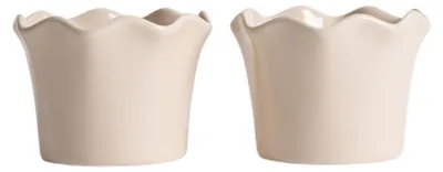 Obrázek produktu pro Sada dvou zapékacích misek HOMLA ELIORA, krémové barvy, s volánky, rozměry 9 x 6 cm