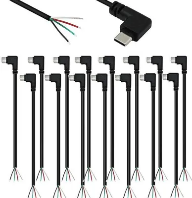 Immagine prodotto di Set di riparazione cavo USB-C a 90 gradi, 28 AWG, 4 conduttori, 5 V, 3 A