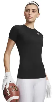 Produktbild von Under Armour Heatgear Authentics Comp Kurzarm-t-shirt Schwarz S Frau Schwarz S