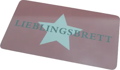 Produktbild von Frühstücksbrettchen/Vesperbrett/Stullenbrett 'LIEBLINGSBRETT' mit Stern-Motiv, ca. 23 x 14 cm, Farbe: rosa