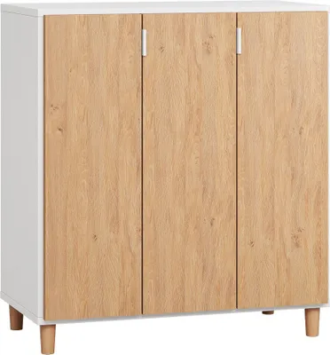 Produktbild von Kommode Arbolita 32, Farbe: Weiß / Eiche - Abmessungen: 100 x 90 x 47 cm (H x B x T)
