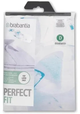 Image de Brabantia Housse de repassage en coton, avec mousse 2mm, Housse de table à repasser, Mixed Pack Nature, Barley, Botanical, Leaf Clover, Butterfly, Lavender / Ivory, 111648